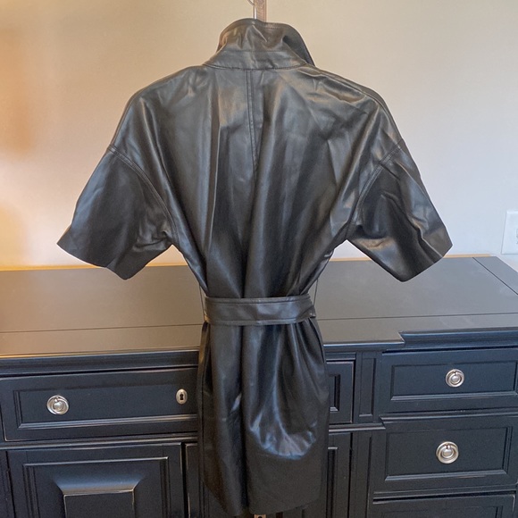 Zara Pleather Shirt Dress - Picture 3 of 7